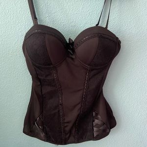 spirit halloween black beaded lace corset